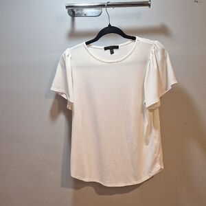 Banana Republic Cream Flutter Sleeve Blouse